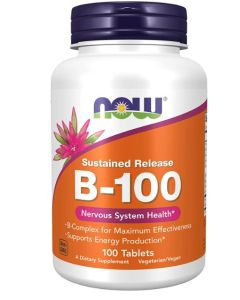 NOW Sustained Release B100 Energy Production Support 100 Tablets