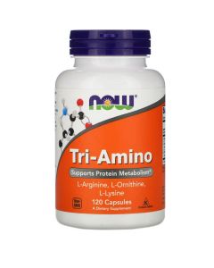 NOW Tri Amino 120 Caps Supports Protein Metabolism - supplemynts.com