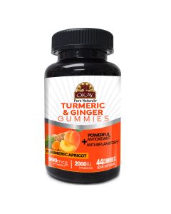 Okay Antioxidant Gummies Turmeric Ginger 44 Count Turmeric Apricot - supplemynts.com