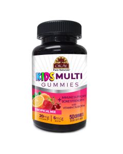 Okay Bone Strength Gummies Kid's Multi 50 Count Tropical Mix Flavor