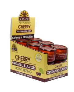 OKAY Cherry Organic Flavored Lip Balm Mini Jar 0.15oz / 5.g