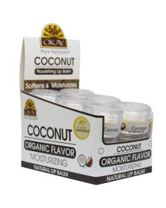 OKAY Coconut Organic Flavored Lip Balm Mini Jar 0.15oz / 5.g