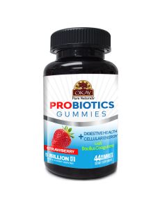 Okay Digestive Support Gummies Probiotics 44 Count Strawberry Flavor
