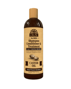 OKAY Men Castor Oil Beard and Hair 3n1 Shampoo Conditioner 16oz