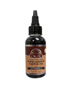 OKAY Naturals Black Jamaican Castor Oil Vitamin E Panthenol 2oz / 59ml - supplemynts.com