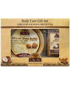 OKAY Pure Naturals 2PC African Black Body Care Gift Set Butter & Soap