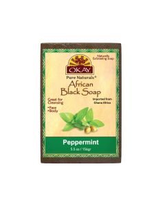 OKAY Pure Naturals African Black Soap Peppermint 5.5oz / 156gr