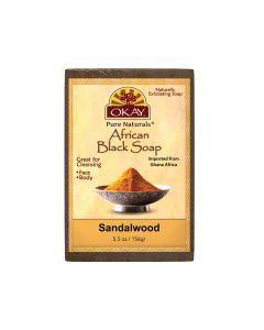 OKAY Pure Naturals African Black Soap Sandalwood 5.5oz / 156gr
