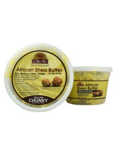 OKAY Pure Naturals African Shea Butter Jar Chunks Yellow 10oz