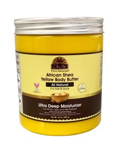 OKAY Pure Naturals African Shea Butter Yellow Smooth Hair & Body 30oz