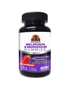 Okay Sleep Support Gummies Melatonin Magnesium 60 Count Strawberry - supplemynts.com