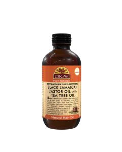 OKAY Xtra Dark Black Jamaican Castor Oil Tea Tree Oil 4oz / 118ml - supplemynts.com