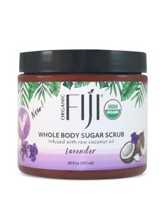 Organic Fiji Lavender Organic Raw Coconut Oil Infused Sugar Scrub 20oz