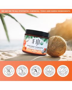 Organic Fiji Lemongrass Tangerine Coconut Oil Infused Sugar Scrub 20oz