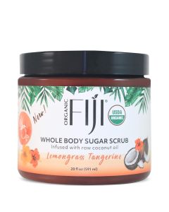 Organic Fiji Lemongrass Tangerine Coconut Oil Infused Sugar Scrub 20oz