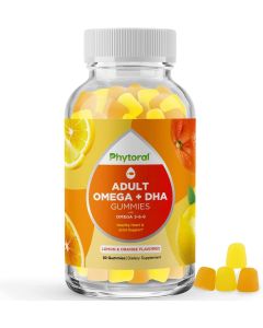Phytoral Adult Omega 3 6 9 Dha Lemon Orange Flavored 60 Gummies
