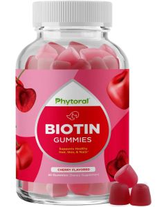 Phytoral Biotin Hair Nail Growth Cherry Flavored 60 Gummies - supplemynts.com