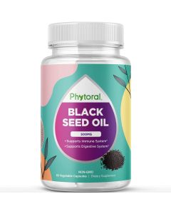 Phytoral Black Seed Oil Supplement 500mg Non Gmo 60 Veggie Caps