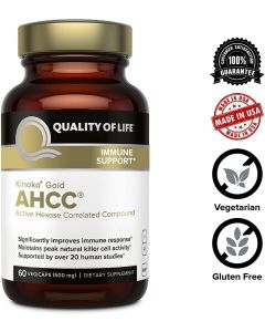 Quality Of Life 60 Veggie Capsules Kinoko Gold Ahcc Immune Support