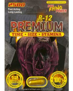 R-12 Rhinomax Pill Premium 2500 Raw Rhino Power Male Sexual Enhancer - supplemynts.com