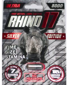 Rhino 17 Ultra 6000 Silver Pill Male Enhancement - supplemynts.com