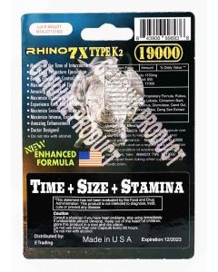 Rhino 7x 19000 Type K2 Genuine Male Performance Enhancement Pill - supplemynts.com
