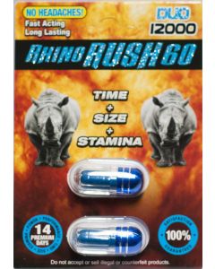 Rhino Rush 60 Duo 12000 Pill Male Sexual Enhancer