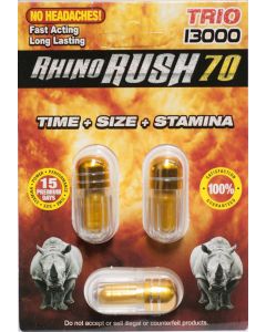 Rhino Rush 70 Trio 13000 Male Sexual Enhancer Pill