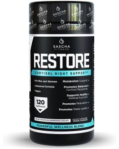 Sascha Fitness Restore Cortisol Night Metabolism Support 120 Caps