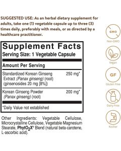 Solgar Korean Ginseng Root Extract Immune Support 60 Vegan Pills - supplemynts.com