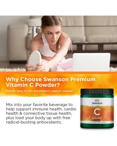 Swanson Vitamin C Powder Immune System Support Supplement 16 Oz - supplemynts.com