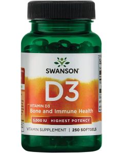 Swanson Vitamin D3 Bone Immune Health Supplement 250 Softgels - supplemynts.com
