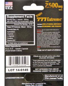 Triple 777 Extreme 2500mg Increase Sexual Excitement Pill 6 Day - supplemynts.com