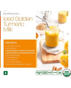 Turmeric Root Powder 8 Oz Joint Health Support Vegan BareOrganics - supplemynts.com