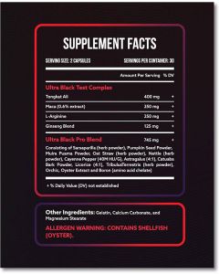 Ultra Black Ultimate Testosterone Max Strength Booster 60 Caps