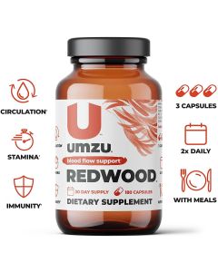 Umzu 180 Capsules Redwood Blood Flow Support Nitric Oxide Booster - supplemynts.com
