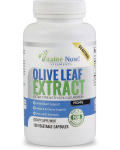 Vitalite Now Olive Leaf Extract 20% Oleuropein Antioxidant 120 Caps