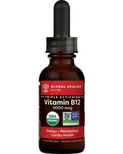 Vitamin B12 1 Oz Organic Vegan Formula Global Healing Energy Boost - supplemynts.com