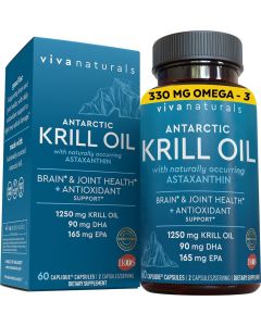 Viva Naturals Antarctic Krill Oil 1250 mg Brain Support 60 Capsules
