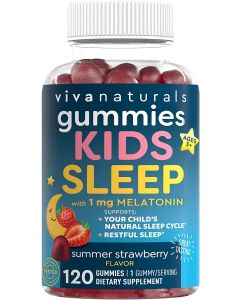 Viva Naturals Kids Sleep Melatonin 120 Gummies Strawberry Flavor