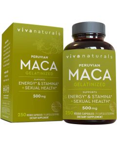 Viva Naturals Peruvian Maca Gelatinized Energy Support 250 Veggie Caps