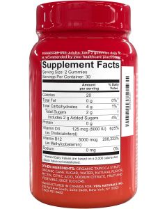 Viva Naturals Vitamin D3 B12 Immune Support 60 Gummies - supplemynts.com