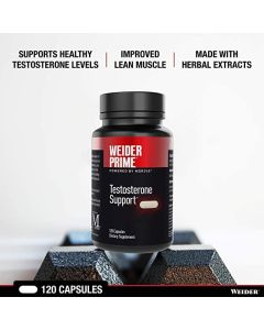 Weider Prime Testosterone Supplement for Men 120 Capsules