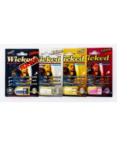 Wicked Pack 4 Capsules Hard Platinum Gold Red Pill - supplemynts.com
