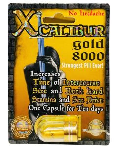 Xcalibur Gold 8000 Male Sexual Performance Enhancement Pill - supplemynts.com