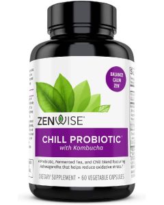Zenwise Chill Probiotic Kombucha Blend Supplement 60 Veggie Caps