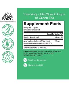Zenwise Egcg Green Tea Extract Supplement 72 Vegan Non Gmo Caps - supplemynts.com