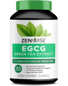 Zenwise Egcg Green Tea Extract Supplement 72 Vegan Non Gmo Caps - supplemynts.com
