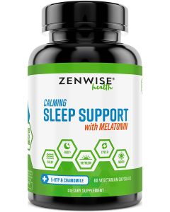 Zenwise Health Calming Sleep Support Melatonin 5 Htp Chamomile 60 Caps
