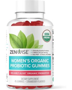 Zenwise Women’s Organic Probiotic 45 Strawberry Flavored Gummies